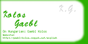 kolos gaebl business card